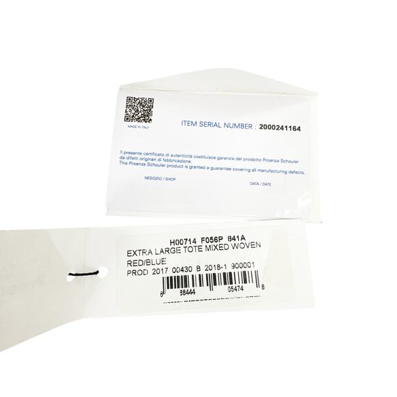 PROENZA SCHOULER XL Mixed Woven Tote Bag Red/Blue - Picture 13 of 13